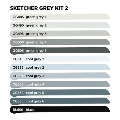 Molotow Sketcher Twin Marker 12 Set Grey Kit 2 - image 3
