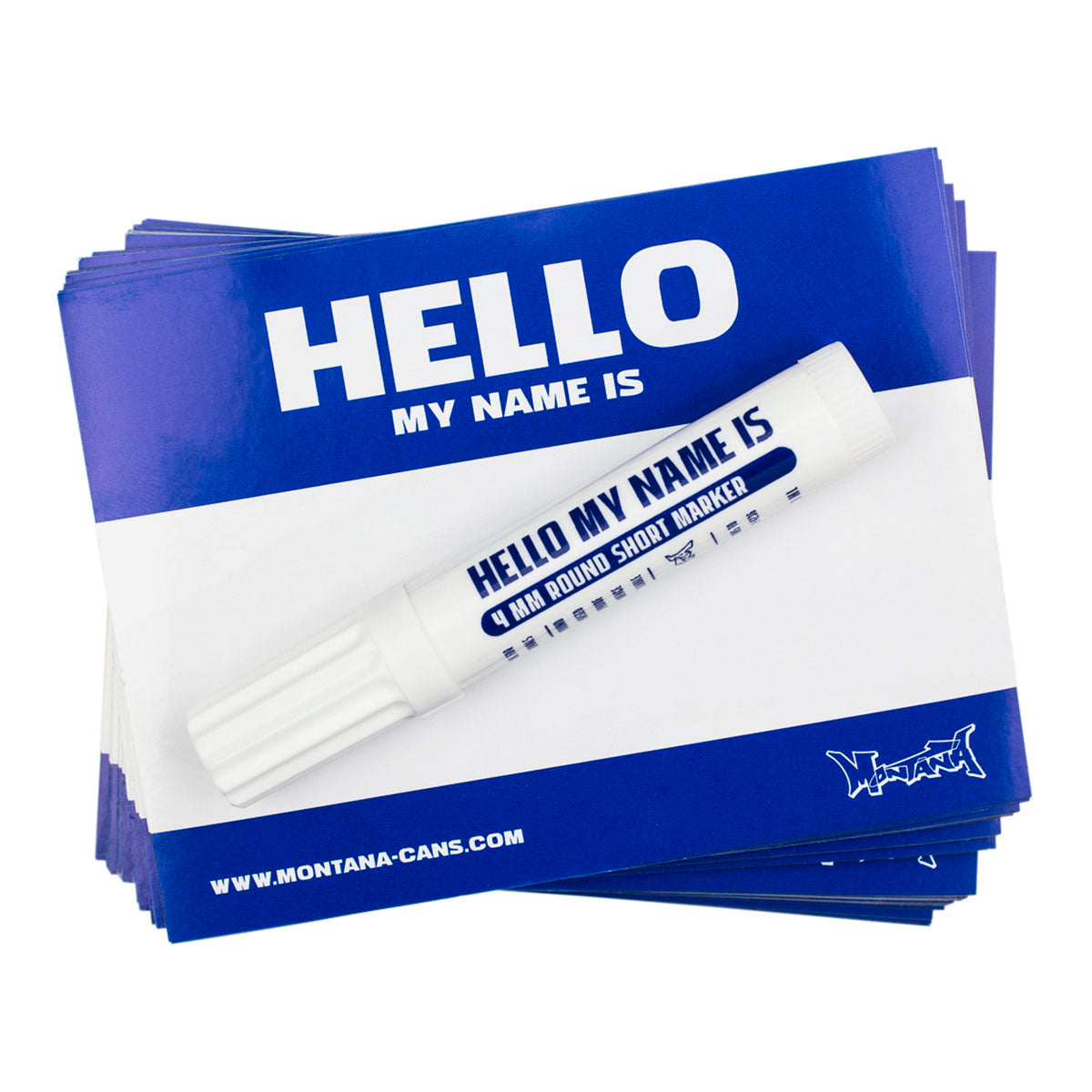 Montana Hello My Name Is Sticker 100-pack Blue - image 1