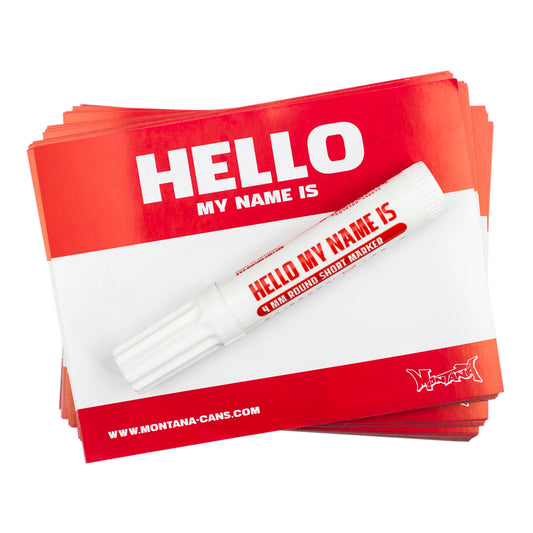 Montana Hello My Name Is Sticker 100-pack Red - image 1