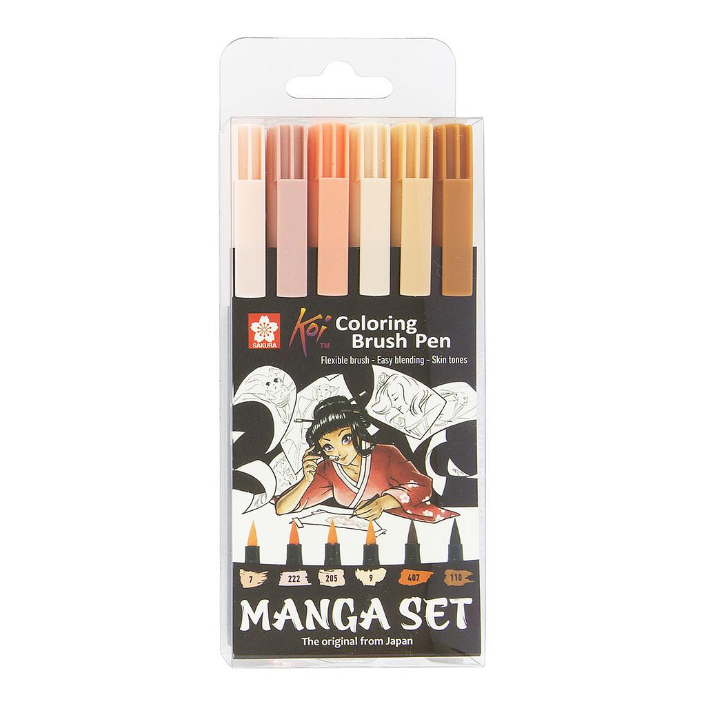 Sakura Koi Coloring Brush Pen 6 set, Manga Colors - image 1