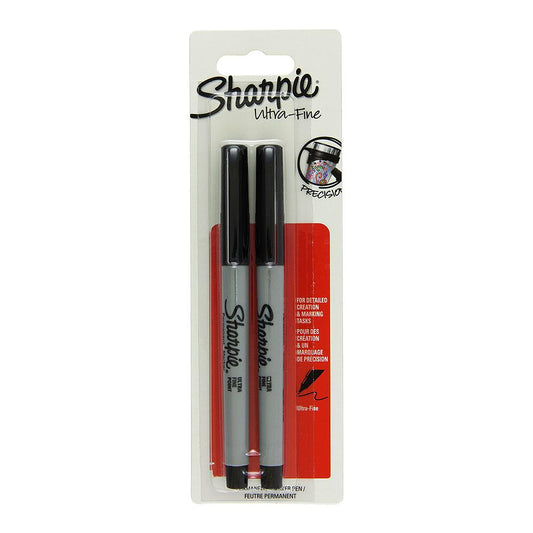 Sharpie Permanent Marker Ultra Fine Point, 2 set Black - image 1