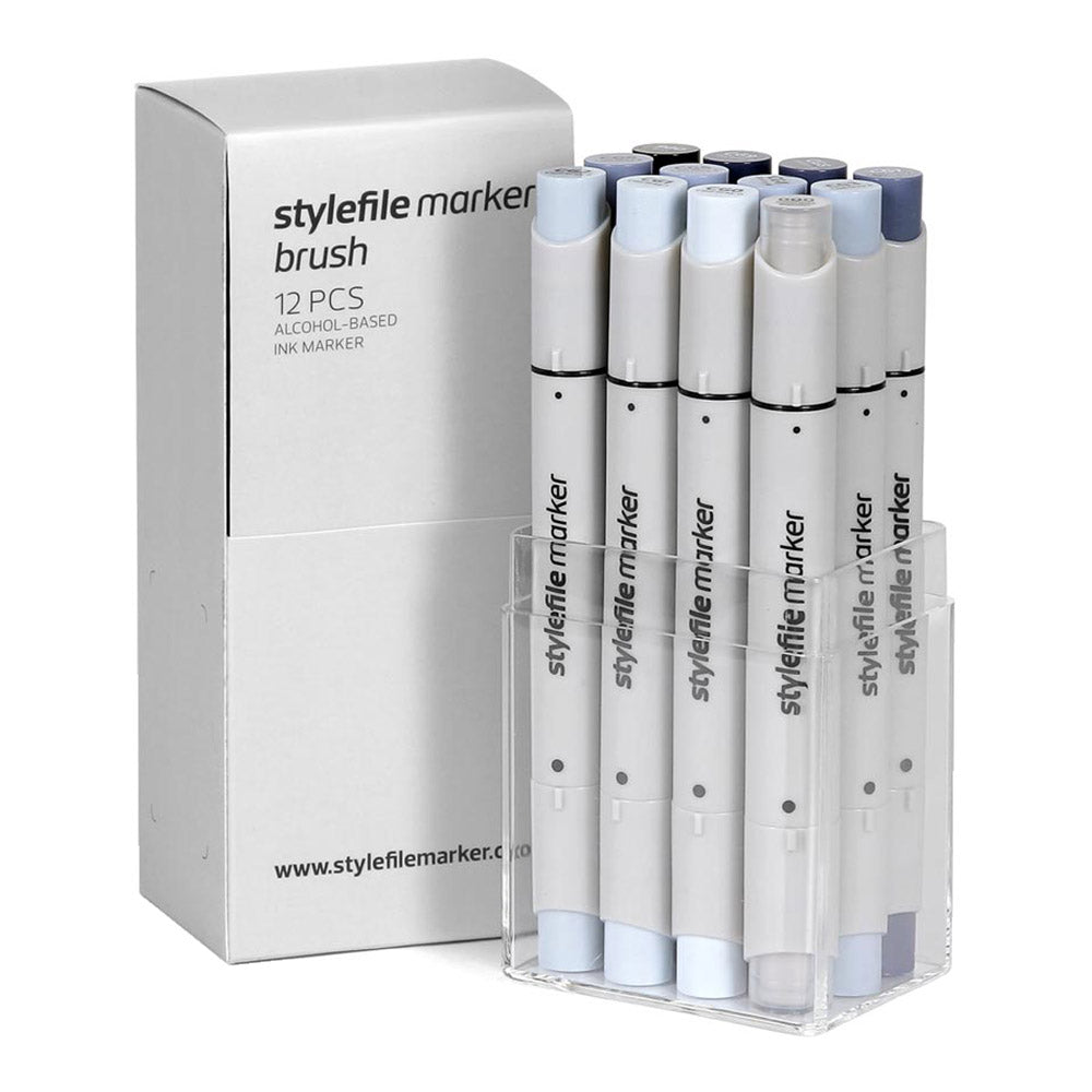 Stylefile Marker Brush 12set Cool Grey - image 1
