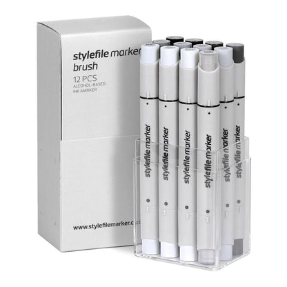 Stylefile Marker Brush 12set Neutral Grey - image 1