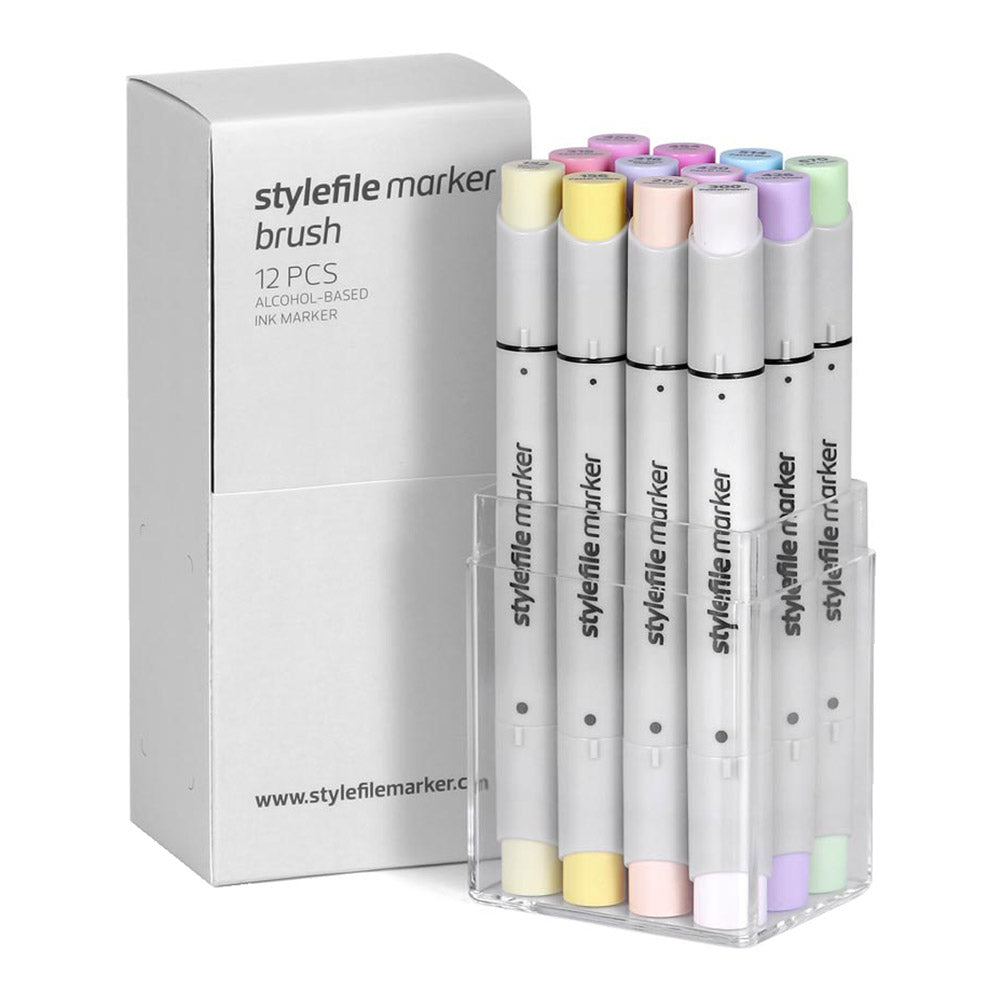 Stylefile Marker Brush 12set Pastell - image 1