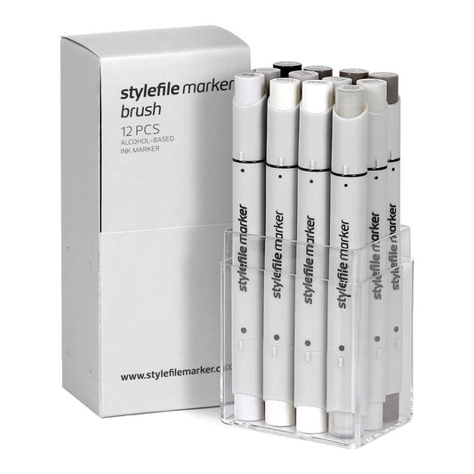 Stylefile Marker Brush 12set Warm Grey - image 1