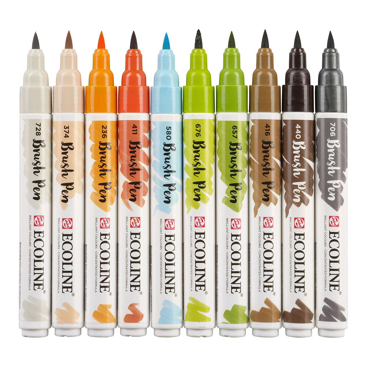 Talens Ecoline Brush Pen 10 set, Architect Colors - image 2