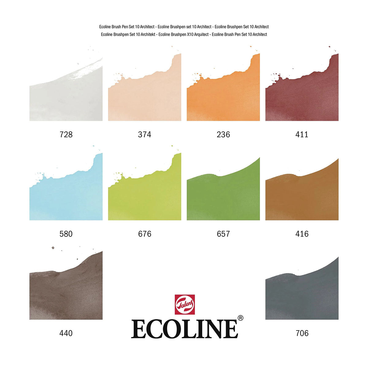 Talens Ecoline Brush Pen 10 set, Architect Colors - image 3