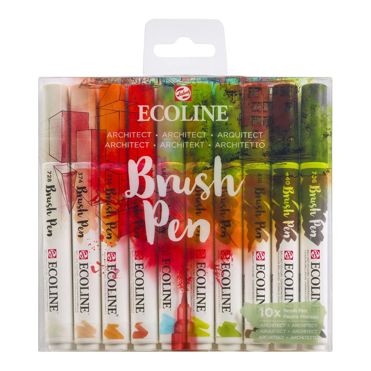 Talens Ecoline Brush Pen 10 set, Architect Colors - image 1