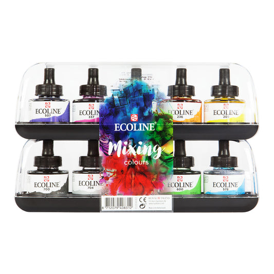 Talens Ecoline Liquid Water Colour 30 ml 10 Set, Mixing Colours - image 1