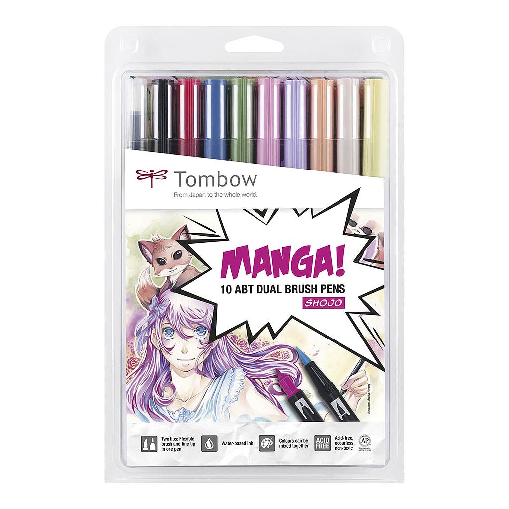 Tombow ABT Dual Brush Pen 10 set, Manga Shojo Colours - image 1
