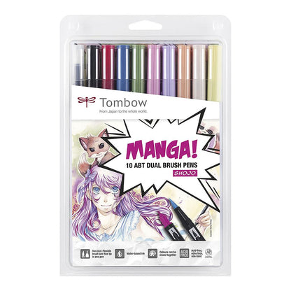 Tombow ABT Dual Brush Pen 10 set, Manga Shojo Colours - image 1
