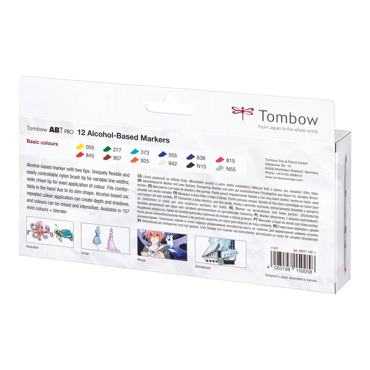 Tombow ABT PRO Dual Brush Pen 12 set, Basic Colours - image 2