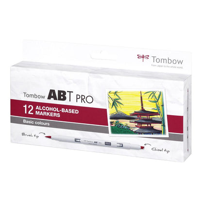 Tombow ABT PRO Dual Brush Pen 12 set, Basic Colours - image 1
