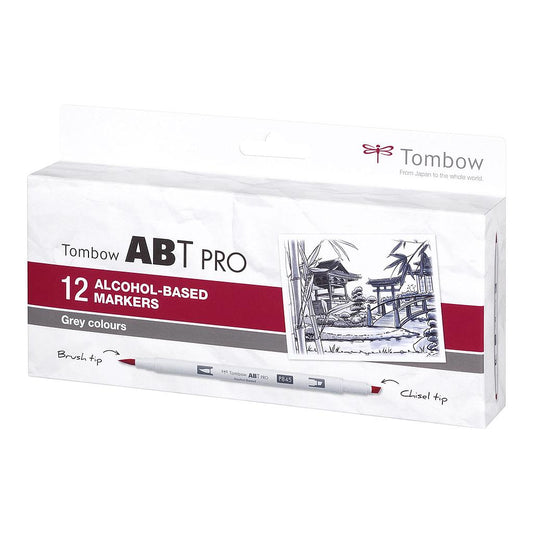 Tombow ABT PRO Dual Brush Pen 12 set, Grey Colours - image 1