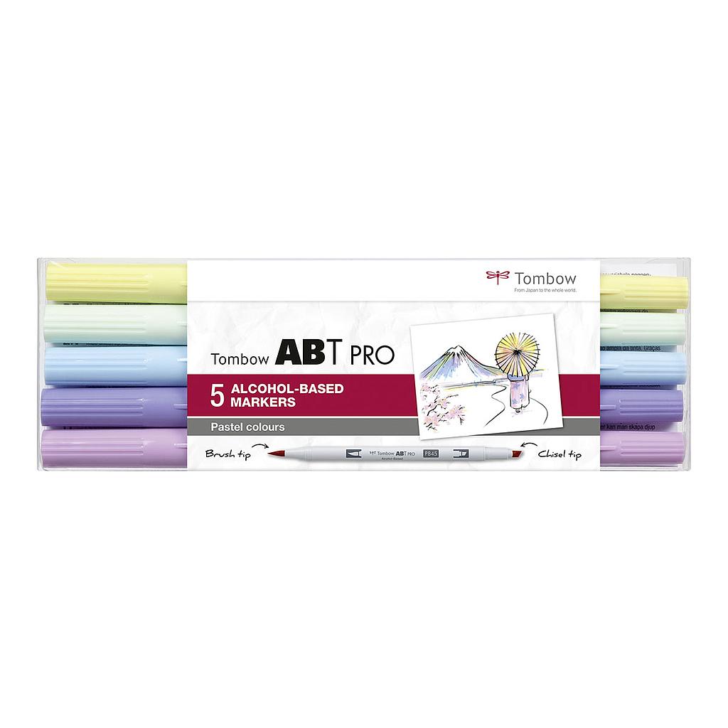 Tombow ABT PRO Dual Brush Pen 5 set, Pastel Colours - image 1