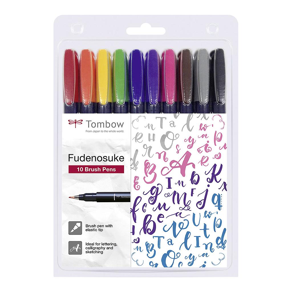 Tombow Fudenosuke WS-BH Calligraphy Brush Pen Hard, 10 set - image 1