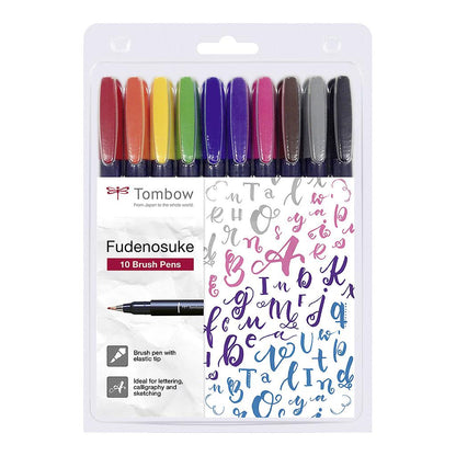 Tombow Fudenosuke WS-BH Calligraphy Brush Pen Hard, 10 set - image 1