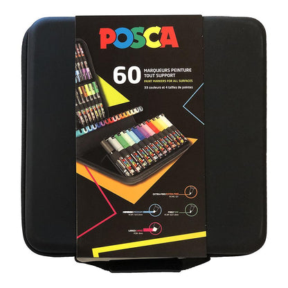 Uni Posca Markers Mixed 60 Set Suitcase - image 1