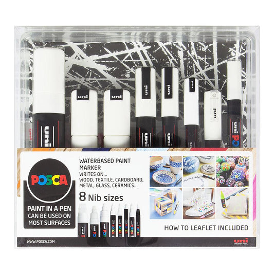 Uni Posca Markers Mixed, 8 set White - image 1