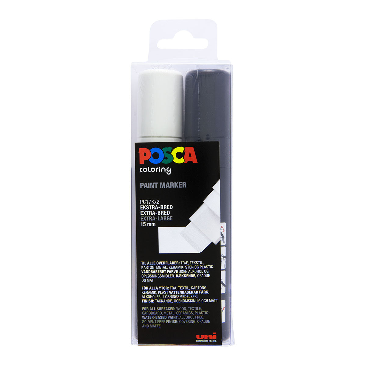 Uni Posca Markers PC-17K, 2 set Black and White - image 1