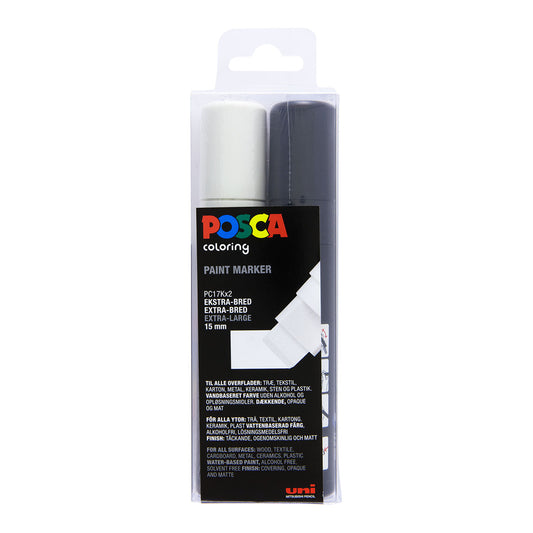 Uni Posca Markers PC-17K, 2 set Black and White - image 1