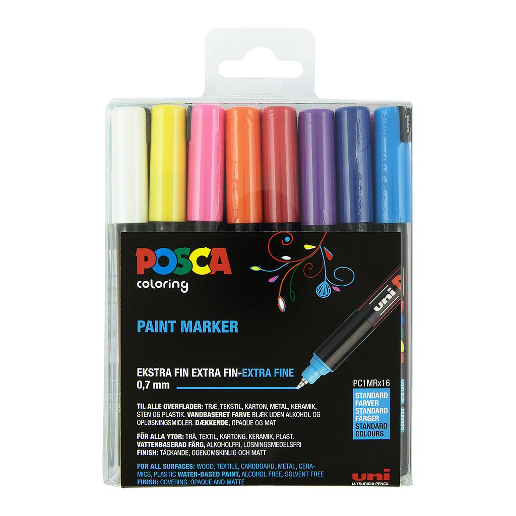 Uni Posca Markers PC-1MR, 16set Standard Colours - image 1