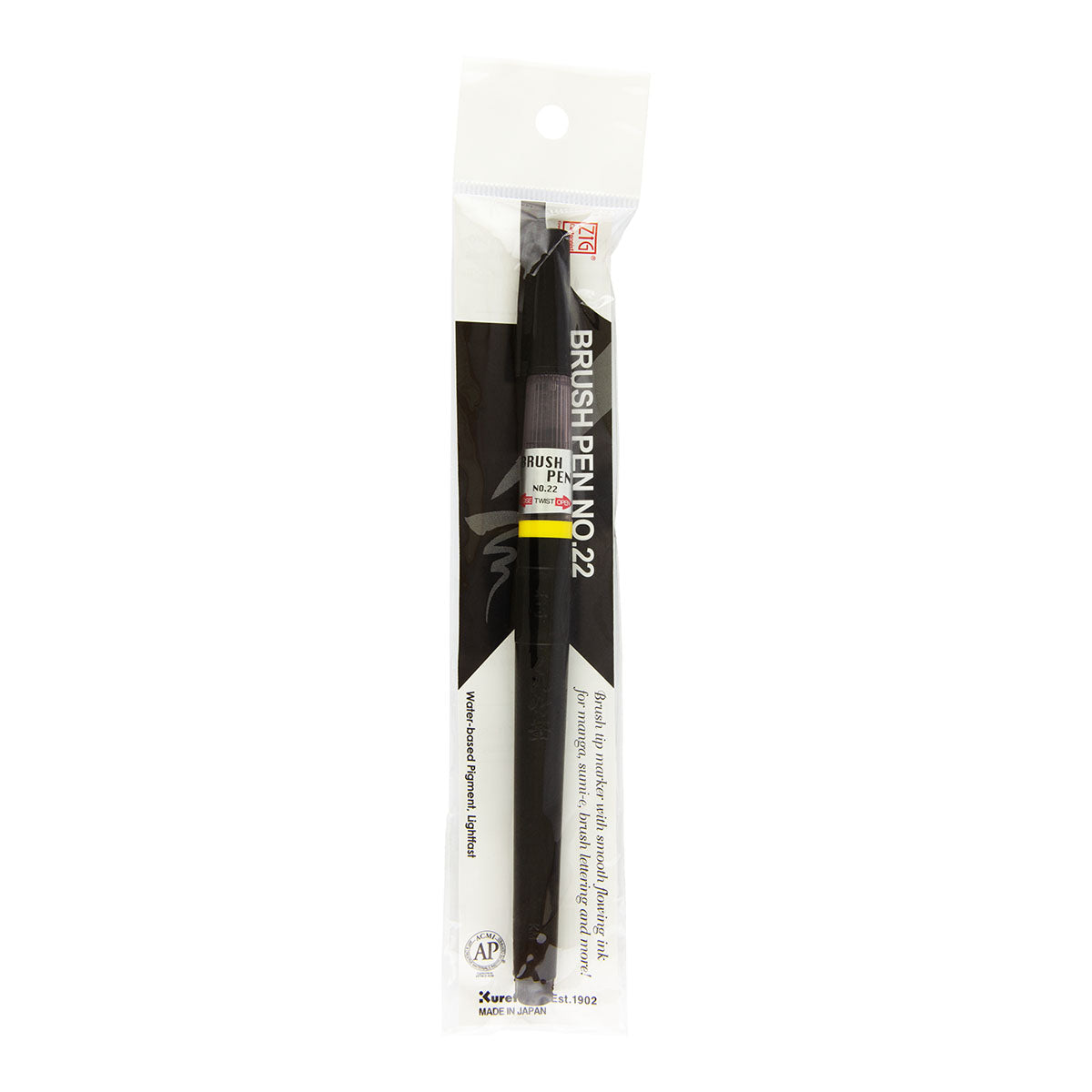 ZIG Kuretake Cartoonist Brush Pen No. 22 Black Medium - image 3