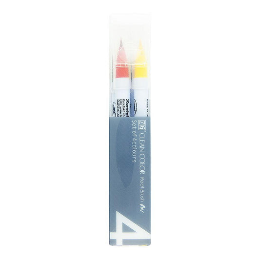 ZIG Kuretake Clean Color Real Brush Pen 4 Set, Pure Colours - image 1