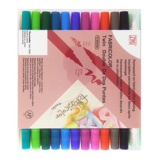 ZIG Kuretake Fabricolor Twin Tip Marker 24 Set - image 1