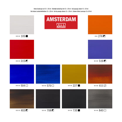 Amsterdam Standard Acrylic Paint 20 ml 12 Set Urban Landscape - image 3
