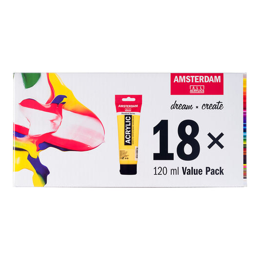 Amsterdam Standard Acrylic Paint 120 ml 18 Set Value Pack - image 1