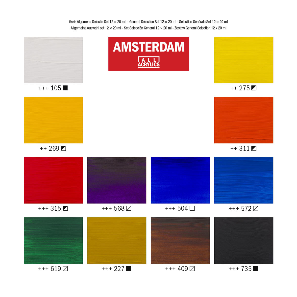 Amsterdam Standard Acrylic Paint 20 ml 12 Set General Selection - image 4