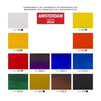 Amsterdam Standard Acrylic Paint 20 ml 12 Set General Selection - image 4