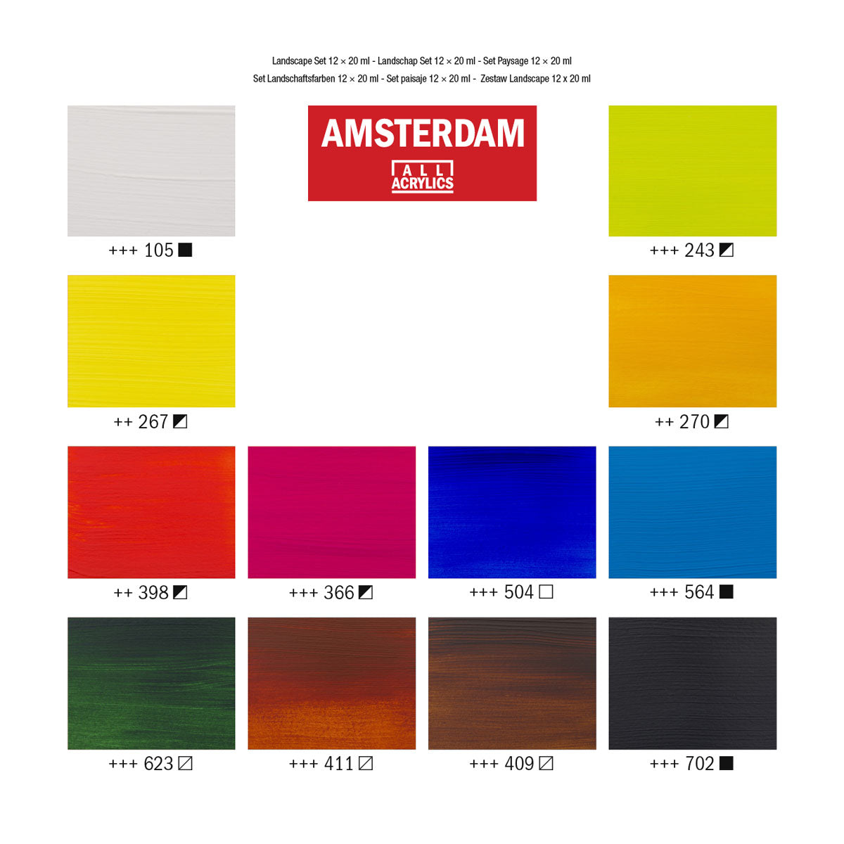 Amsterdam Standard Acrylic Paint 20 ml 6 Set Landscape - image 3