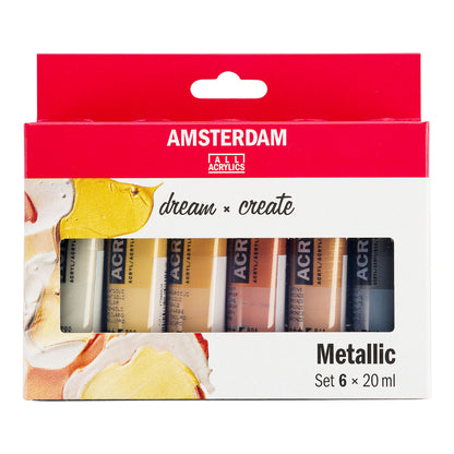 Amsterdam Standard Acrylic Paint 20 ml 6 Set Metallic - image 1