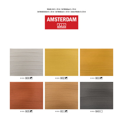 Amsterdam Standard Acrylic Paint 20 ml 6 Set Metallic - image 3