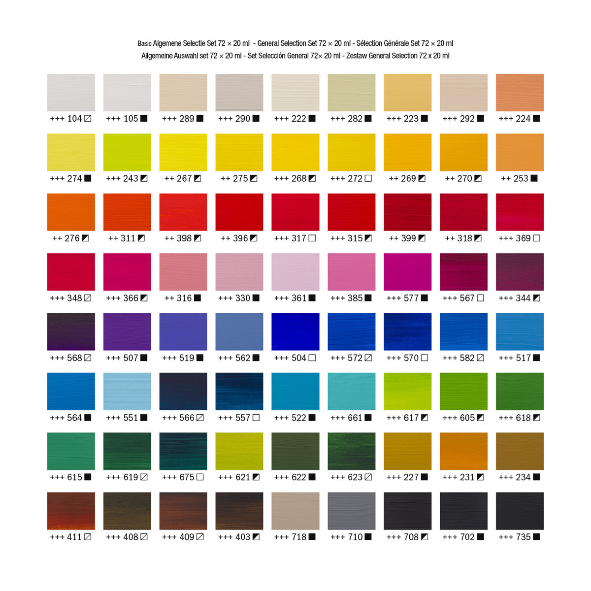 Amsterdam Standard Acrylic Paint 20 ml 72 Set General Selection - image 3