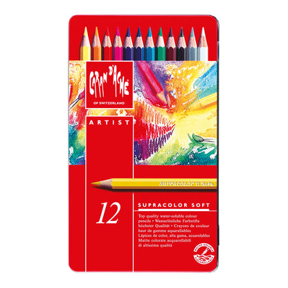 Caran d'Ache Supracolor Soft Aquarelle Coloured Pencils 12 Set - image 1