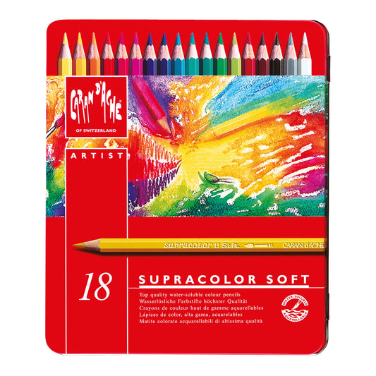 Caran d'Ache Supracolor Soft Aquarelle Coloured Pencils 18 Set - image 1