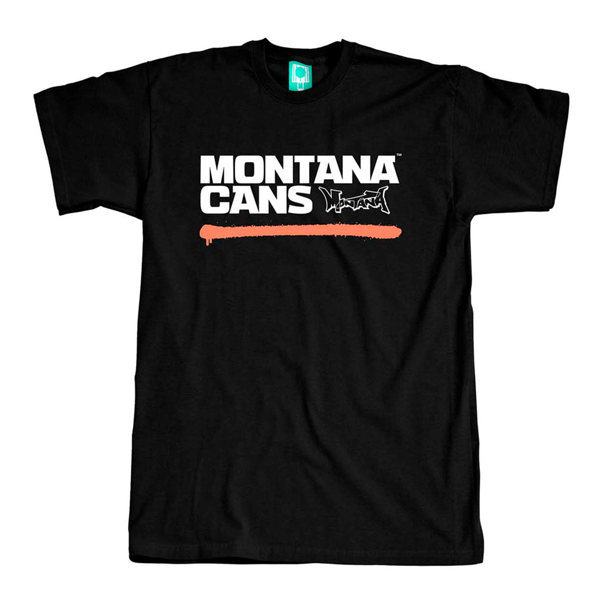 Montana Cans Typo Logo Underline T-Shirt White Black Shrimp - image 1