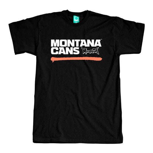 Montana Cans Typo Logo Underline T-Shirt White Black Shrimp - image 1