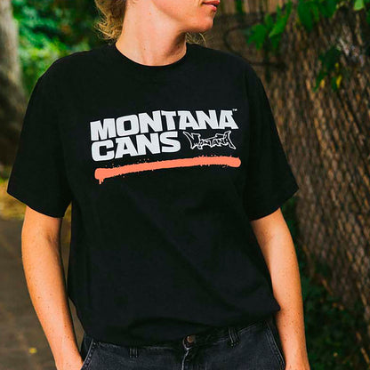 Montana Cans Typo Logo Underline T-Shirt White Black Shrimp - image 2