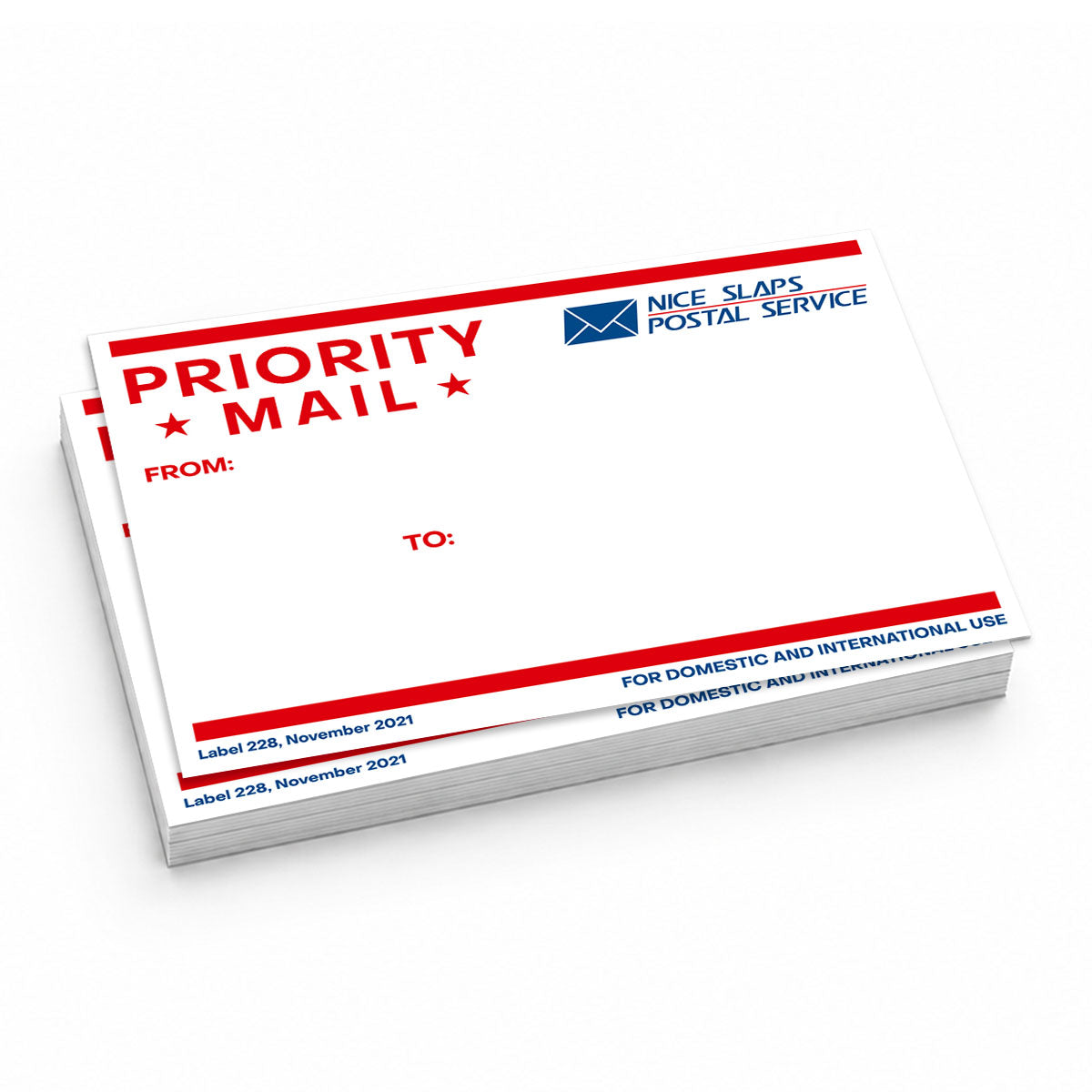 NICE SLAPS Standard Sticker Priority Mail Red, Large 50pcs - image 2