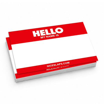 NICE SLAPS Standard Sticker Hello My Name Is Red, Medium 50pcs - image 2