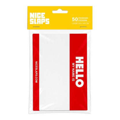 NICE SLAPS Standard Sticker Hello My Name Is Red, Large 50pcs - image 1