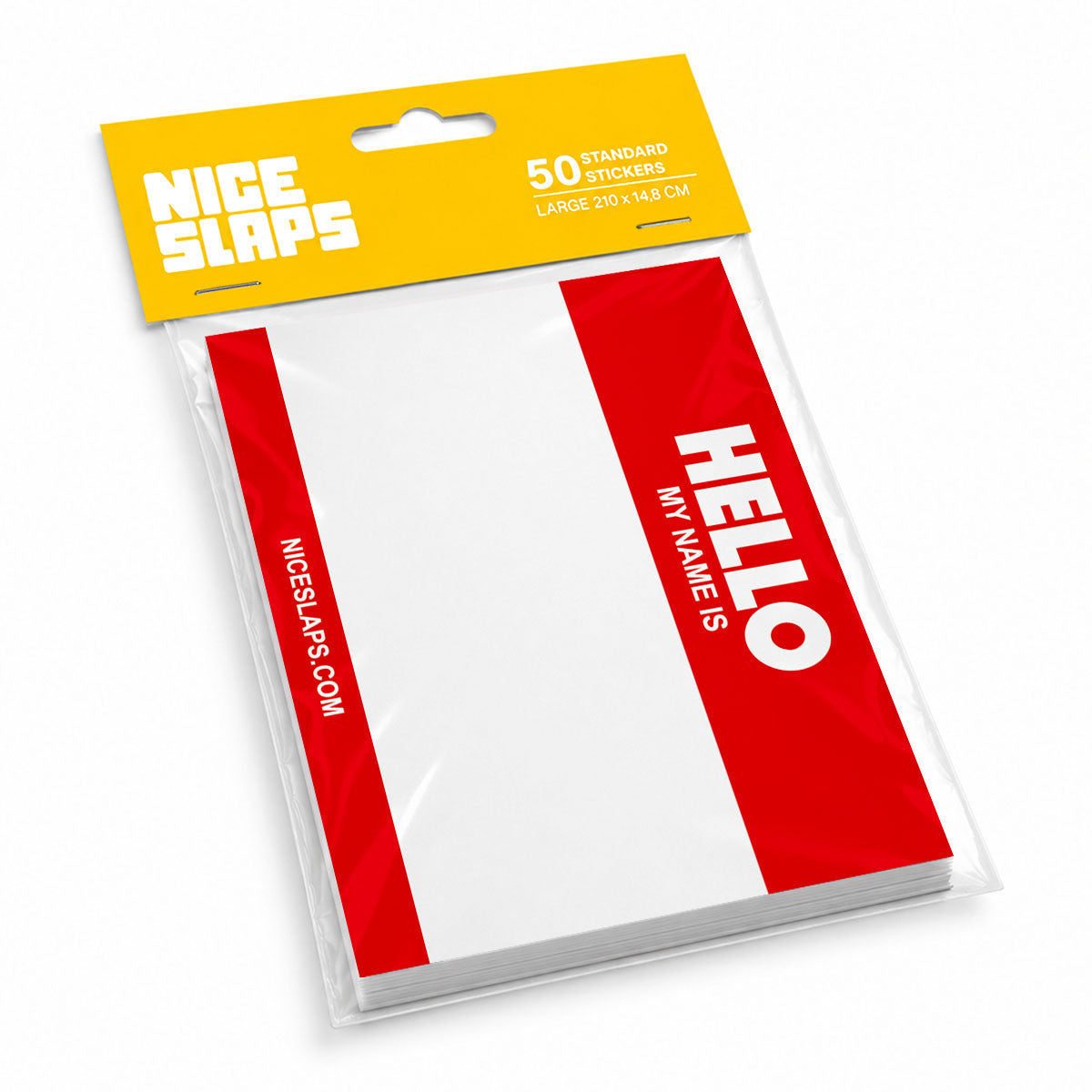 NICE SLAPS Standard Sticker Hello My Name Is Red, Large 50pcs - image 3