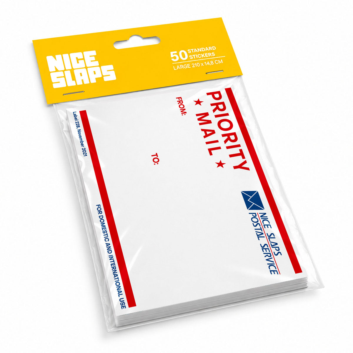 NICE SLAPS Standard Sticker Priority Mail Red, Large 50pcs - image 3