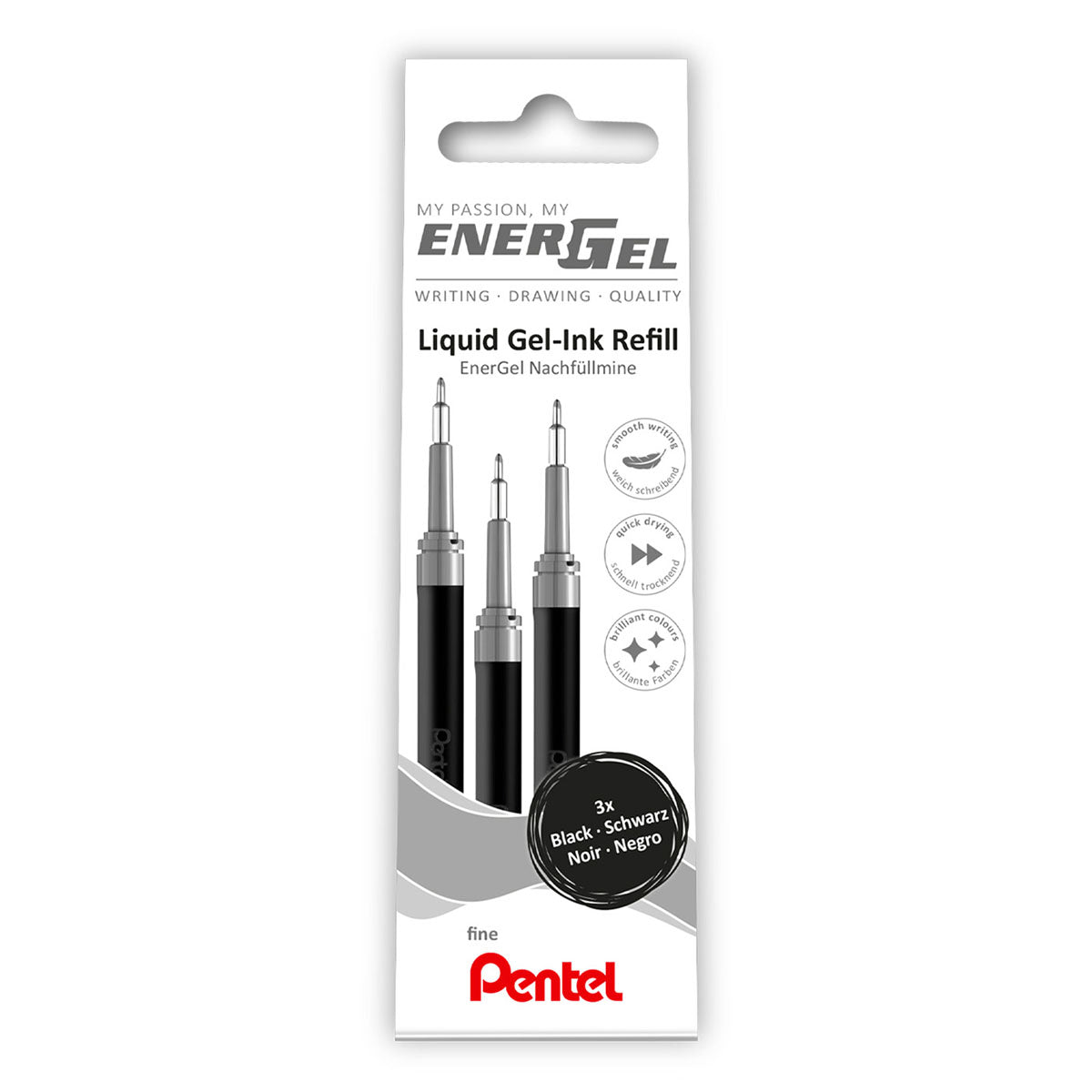 Pentel EnerGel LRN5 Needle Point Refill 0.5 mm 3-Pack - image 3