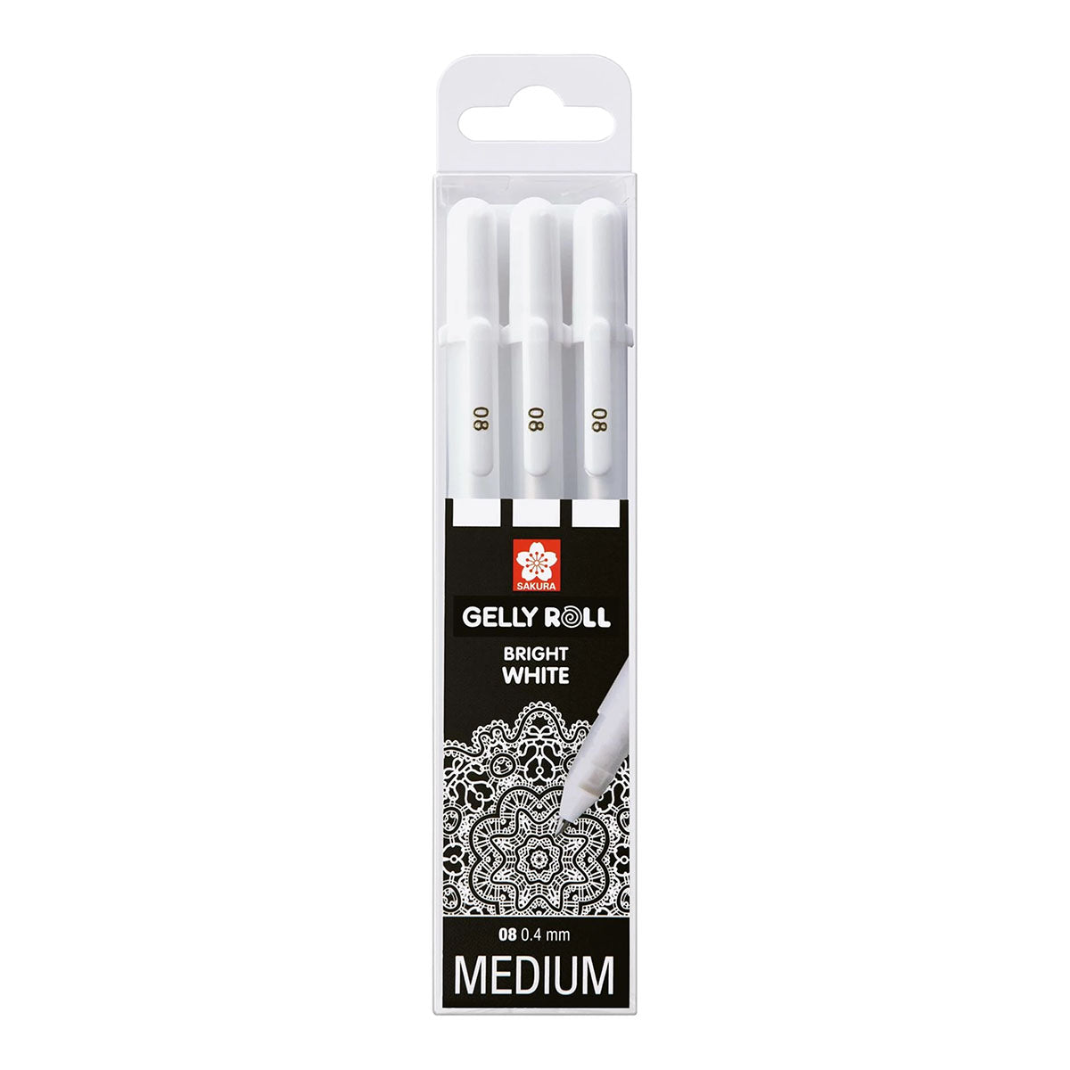 Sakura Gelly Roll 08 Medium 0.4 mm 3 set White Colors - image 1