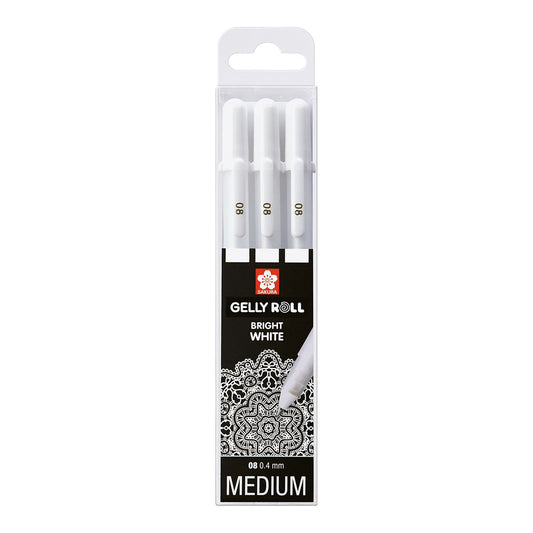 Sakura Gelly Roll 08 Medium 0.4 mm 3 set White Colors - image 1